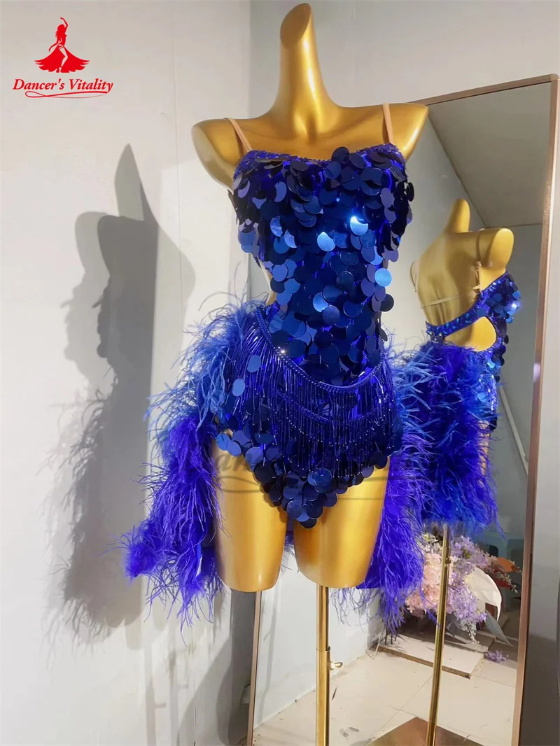 Latin Dance Performance Dress Costume for Women Customsized Senior Big Sequins Feather Competiton Dresses Chacha Latin Clothing
Latin Dance Performance Dress Costume for Women Customsized Senior Big Sequins Feather Competiton Dresses Chacha Latin Clothing