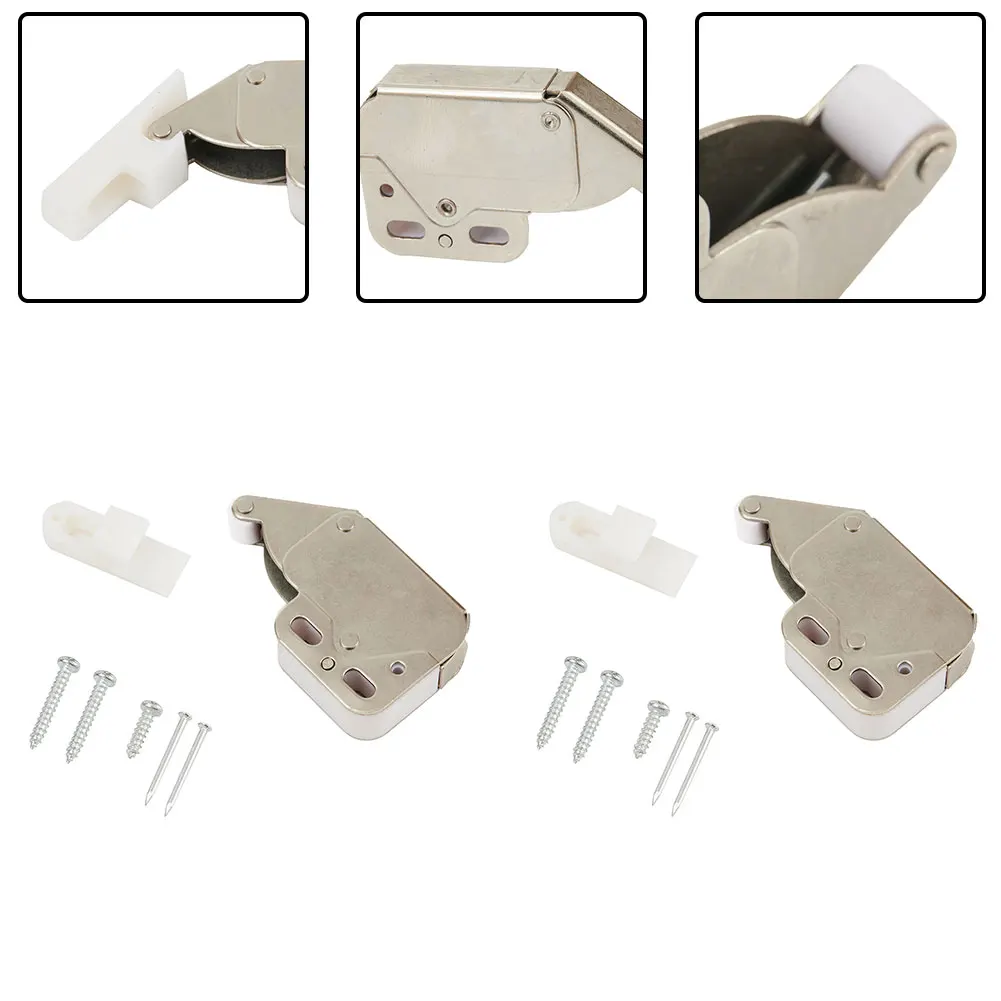 2pcs Spring Loaded Mini Tip Catch Caravan/Boat Cupboard/Door Cabinet Latch Lock Cold Rolled Steel Nylon Snap Lock Accessories
2pcs Spring Loaded Mini Tip Catch Caravan/Boat Cupboard/Door Cabinet Latch Lock Cold Rolled Steel Nylon Snap Lock Accessories