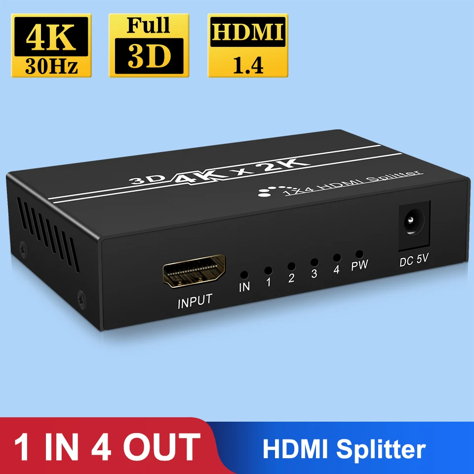 Разветвитель HDMI 1x4, разветвитель видео 4K 1080P HDMI 1 в 8 Выход HDMI 1,4 HD разветвитель 1x2 1 в 4 выход, синхронизация аудио для HDTV DVD PS3 Xbox
Разветвитель HDMI 1x4, разветвитель видео 4K 1080P HDMI 1 в 8 Выход HDMI 1,4 HD разветвитель 1x2 1 в 4 выход, синхронизация аудио для HDTV DVD PS3 Xbox