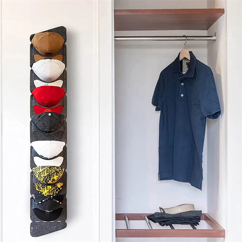 

Hanging Hat Organizers for Bedroom Closet Space Saving Wall Door Felt Storage Rack for Baseball Cap Felt Storage Holders