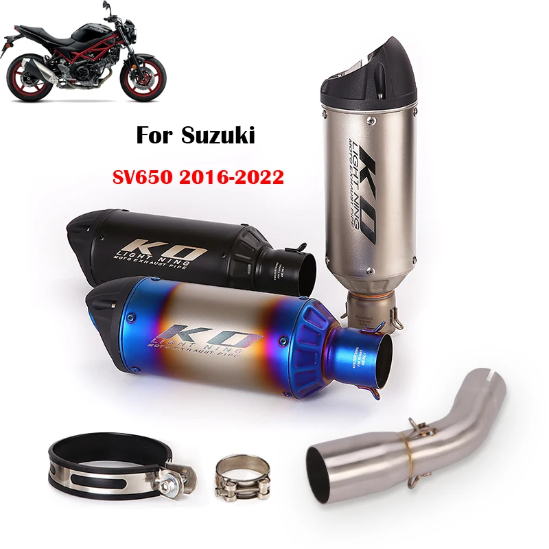 For Suzuki SV650 2016-2022 Slip On 51mm Exhaust System Motorcycle Muffler Pipe Escape Tip Mid Connect Link Tube Stainless Steel
For Suzuki SV650 2016-2022 Slip On 51mm Exhaust System Motorcycle Muffler Pipe Escape Tip Mid Connect Link Tube Stainless Steel
