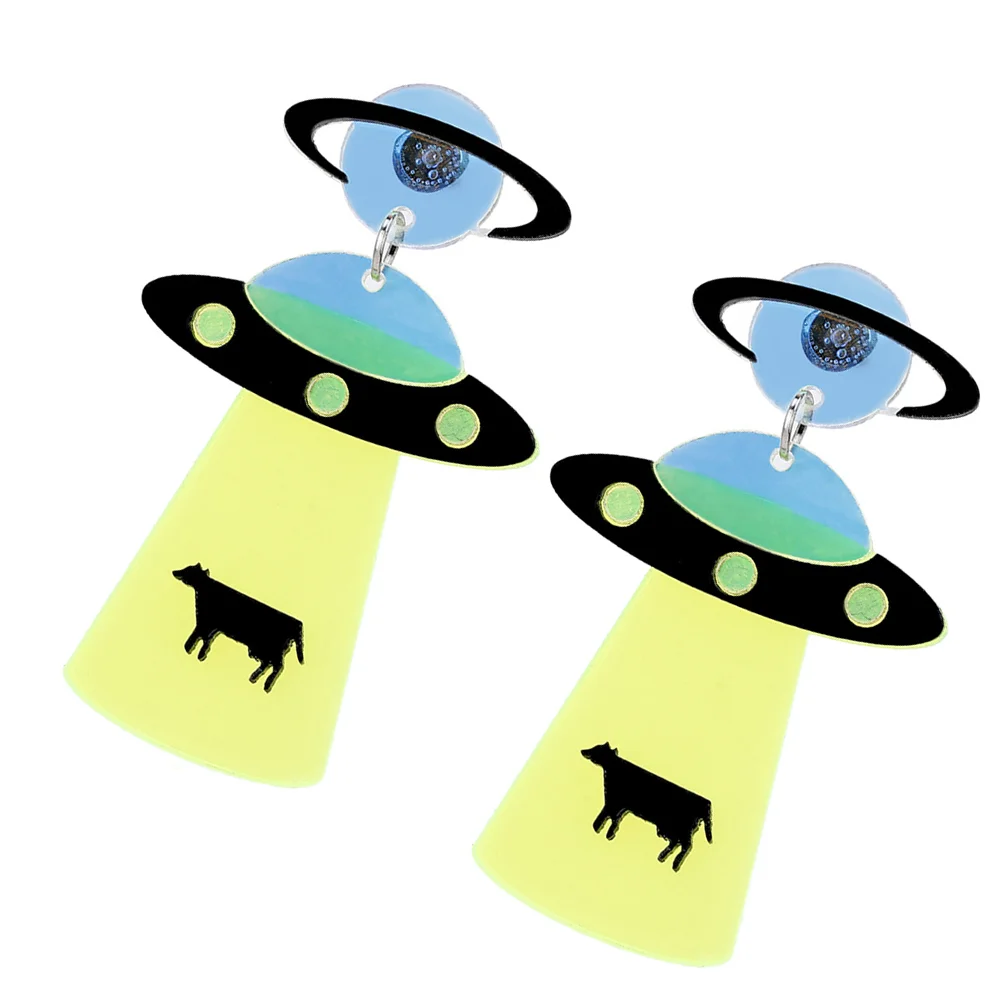 2 Pcs Women Earrings Spaceship Earring Asymmetrical Earrings Asymmetric Earring Jewelry Space Earrings Cute Funny Drop Earrings 
2 Pcs Women Earrings Spaceship Earring Asymmetrical Earrings Asymmetric Earring Jewelry Space Earrings Cute Funny Drop Earrings