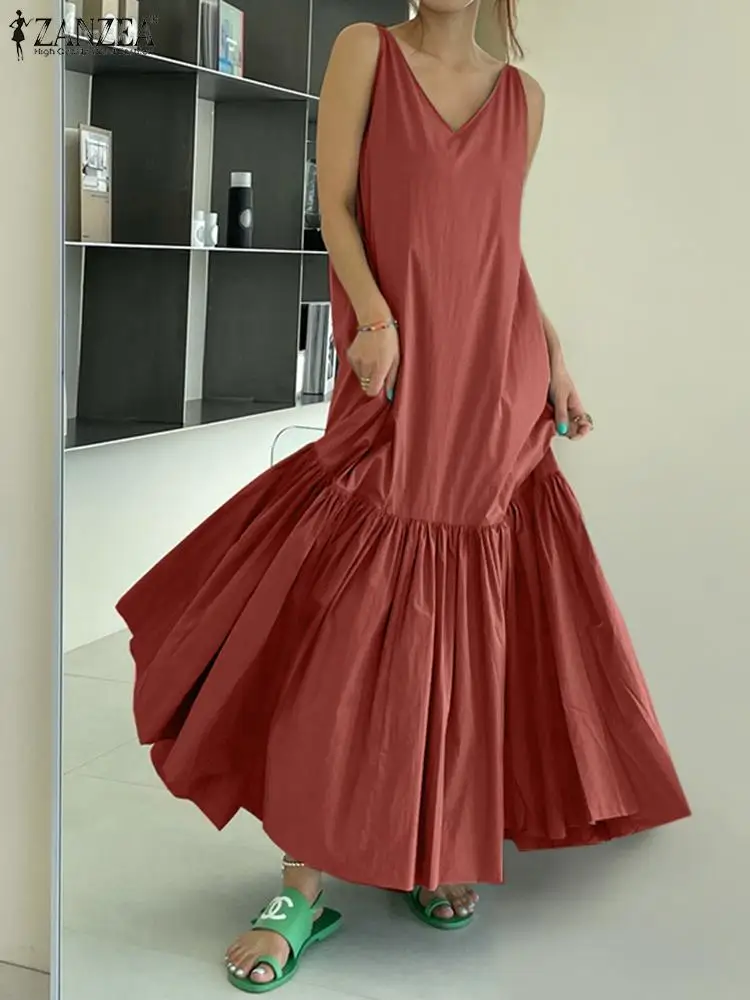 ZANZEA Fashion Ruffles Hem Dress Summer Sleeveless Solid Maxi Dresses Sarafans Female Elegant Party Sundress Casual Holiday Robe
ZANZEA Fashion Ruffles Hem Dress Summer Sleeveless Solid Maxi Dresses Sarafans Female Elegant Party Sundress Casual Holiday Robe