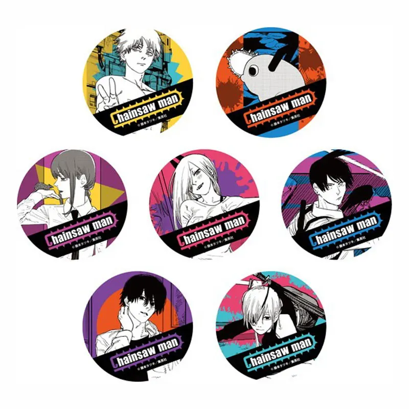 

8pcs/1lot Anime Chainsaw Man Pochita Hayakawa Aki Makima Badge Figure Badges Round Brooch Pin Gifts Kids Toy 3622