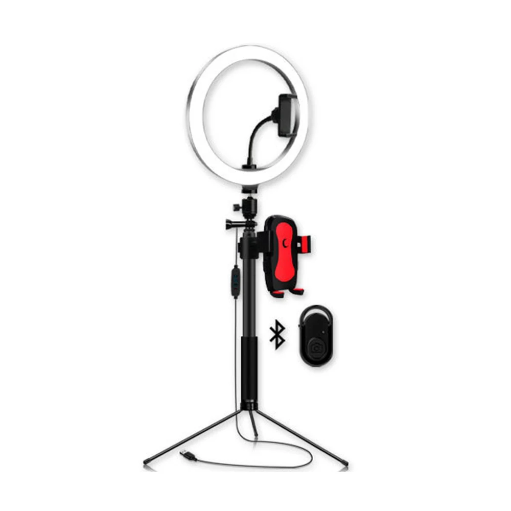 Internet celebrity live light LED ring light 26cm six-in-one anchor beauty selfie tripod fill light with bluetooth 
Internet celebrity live light LED ring light 26cm six-in-one anchor beauty selfie tripod fill light with bluetooth