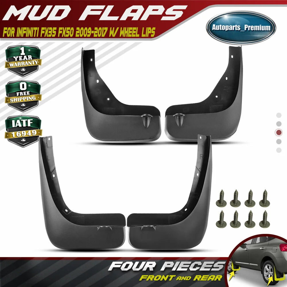 New 4PCS Splash Guards Mud Flaps for Infiniti FX35 QX70 2009-2017 w/Fender Flare
New 4PCS Splash Guards Mud Flaps for Infiniti FX35 QX70 2009-2017 w/Fender Flare