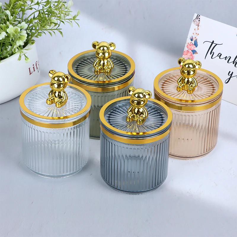 New Fashion Cute Bear Cotton Pad Cotton Swab Stick Acrylic Storage Box Cosmetics Makeup Brush Lipstick Storage Bucket
New Fashion Cute Bear Cotton Pad Cotton Swab Stick Acrylic Storage Box Cosmetics Makeup Brush Lipstick Storage Bucket