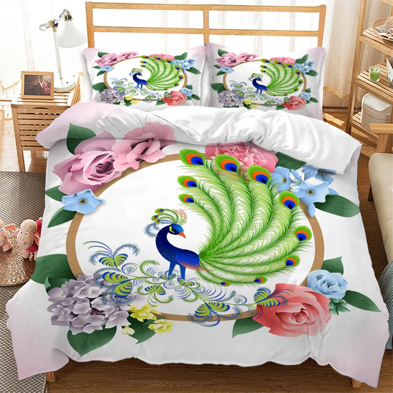 Peacock Duvet Cover Queen King 3D Floral Bedding Set Microfiber Chinese Style Peacock Feather Quilt Cover Bedroom For Girl Adult
Peacock Duvet Cover Queen King 3D Floral Bedding Set Microfiber Chinese Style Peacock Feather Quilt Cover Bedroom For Girl Adult