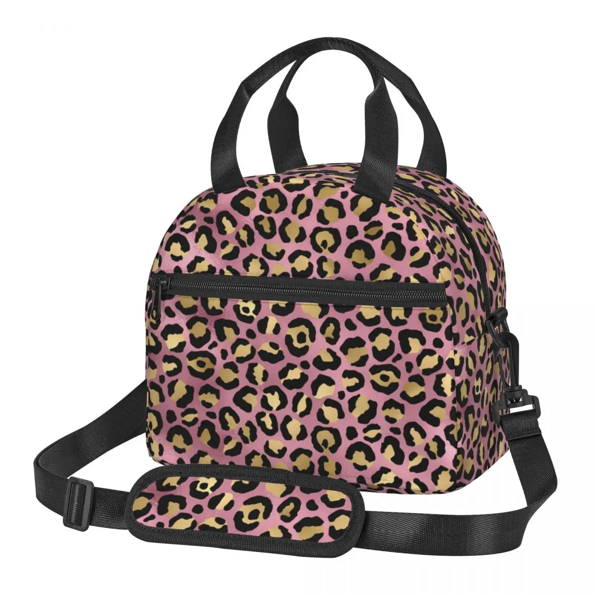 Leopard Print Lunch Bag Pink And Gold Cute Lunch Box Beach Convenient Tote Food Bags Graphic Design Cooler Bag
Leopard Print Lunch Bag Pink And Gold Cute Lunch Box Beach Convenient Tote Food Bags Graphic Design Cooler Bag