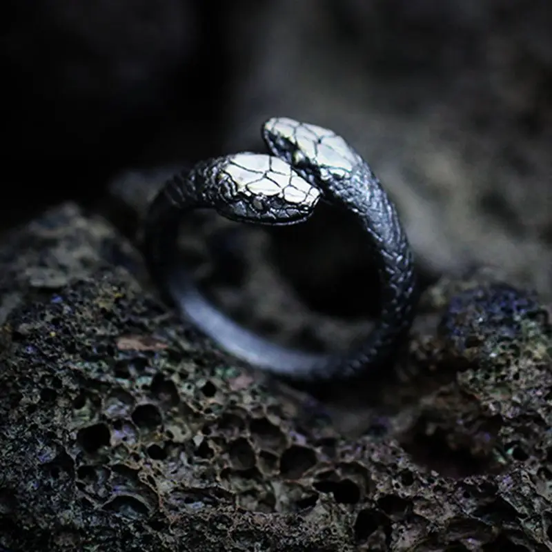 Copper Material Open Adjustable Ring European and American Retro Double-headed Snake Personality Snake-shaped Index Finger Ring
Copper Material Open Adjustable Ring European and American Retro Double-headed Snake Personality Snake-shaped Index Finger Ring