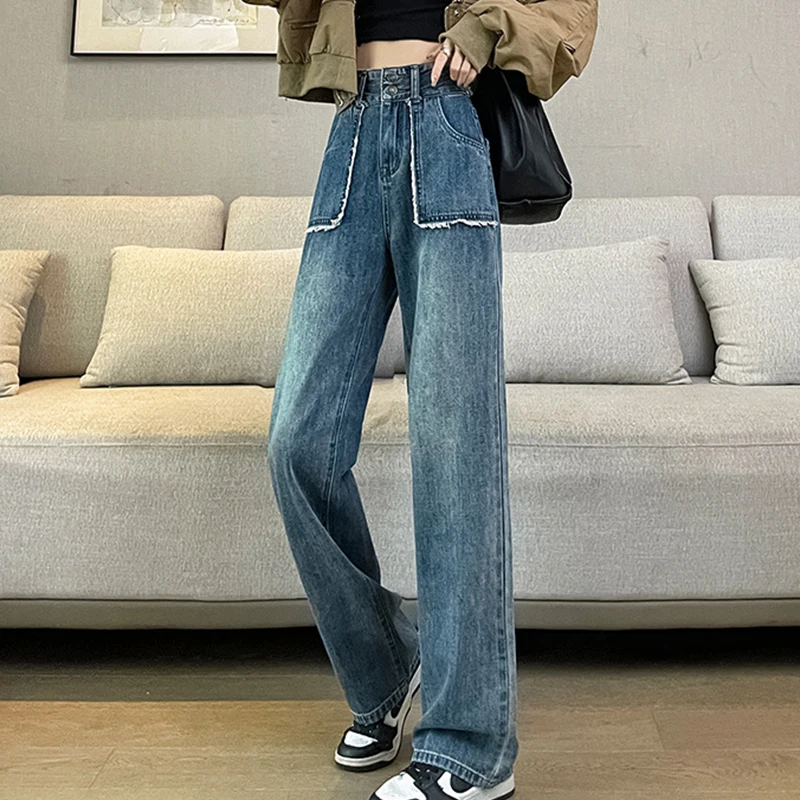 Straight Tube Wide Leg Jeans Fashion Women's Clothing High Waist Thin Loose Pants Spring Autumn New Style Trimmings Trousers
Straight Tube Wide Leg Jeans Fashion Women's Clothing High Waist Thin Loose Pants Spring Autumn New Style Trimmings Trousers