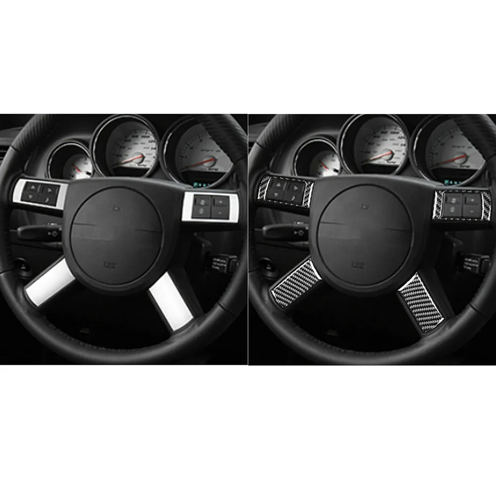 4Pcs For Dodge For Challenger 2008-2010 Carbon Fiber Steering Wheel Button Cover Trim Sticker Car Interior Mouldings
4Pcs For Dodge For Challenger 2008-2010 Carbon Fiber Steering Wheel Button Cover Trim Sticker Car Interior Mouldings