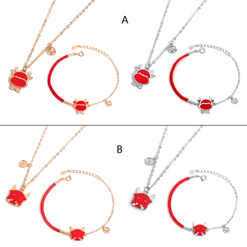 2021 Color Change Mood Chinee Ox New Year Lucky Cow Bleing Bracelet Temperature ening Cow Pendant Necklace Jewelry 264E
2021 Color Change Mood Chinee Ox New Year Lucky Cow Bleing Bracelet Temperature ening Cow Pendant Necklace Jewelry 264E