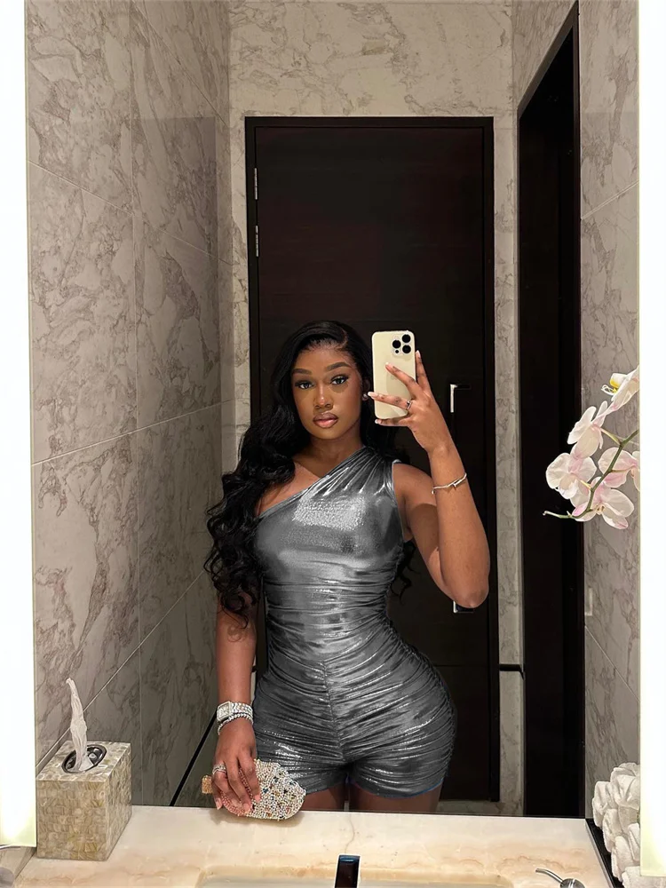 Streetwear Soild Rompers Playsuits Sleeveless One Shoulder Outfits Bodycon Black Rompers Women Jumpsuits Blue One Piece Outfits
Streetwear Soild Rompers Playsuits Sleeveless One Shoulder Outfits Bodycon Black Rompers Women Jumpsuits Blue One Piece Outfits