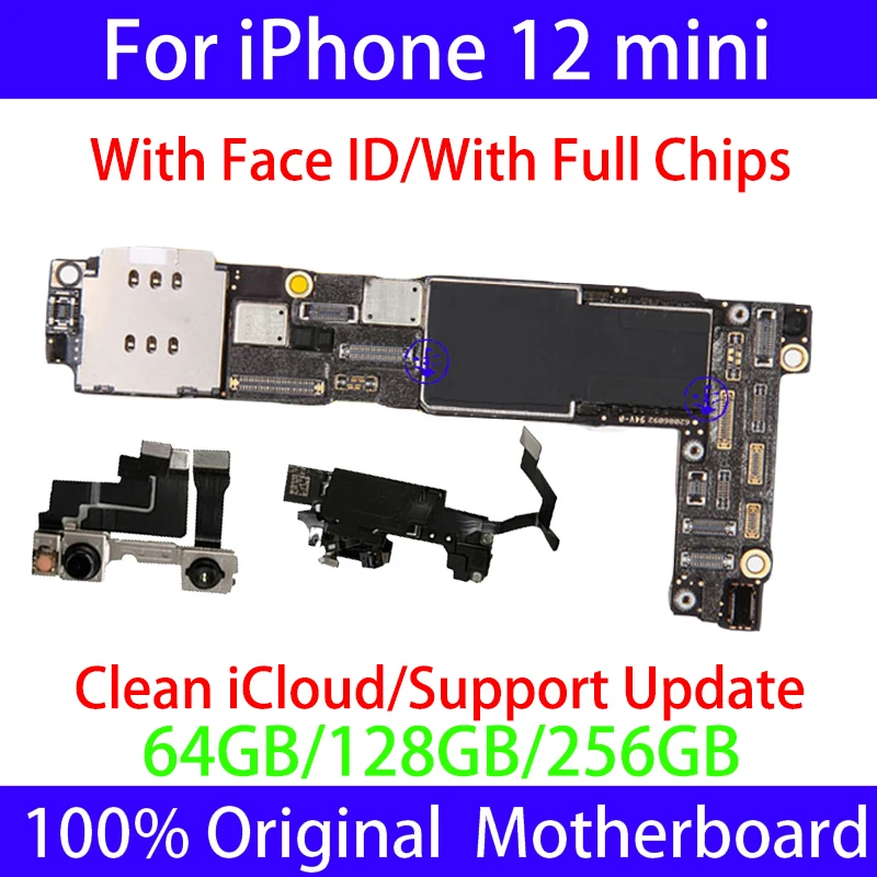 Оригинальная материнская плата для iPhone 12 MINI чистая сотовая связь iCloud 4G Полная