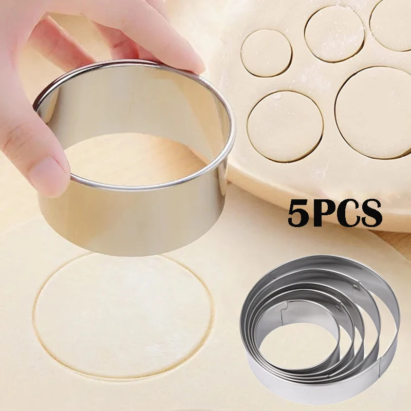 5PCS Round Stainless Steel Dumpling Skin Mold DIY Cookie Dough Pie Cake Biscuit Cutting Mold Home Kitchen Baking Accessories
5PCS Round Stainless Steel Dumpling Skin Mold DIY Cookie Dough Pie Cake Biscuit Cutting Mold Home Kitchen Baking Accessories