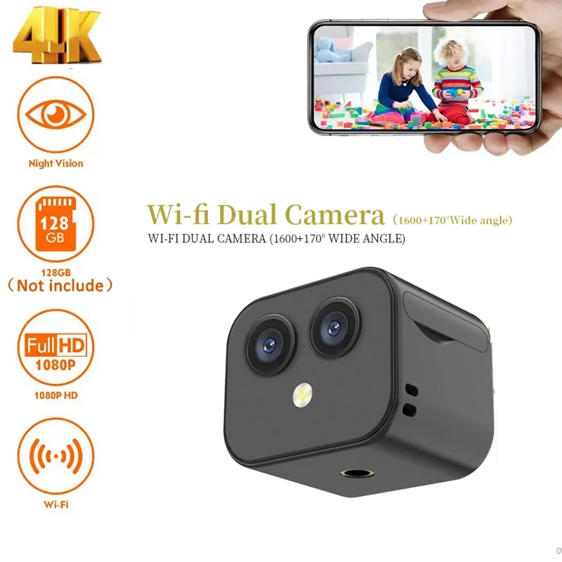 Wireless Camera Wifi Hotspot Mini DV Camcorder For Vloging Video Sports 4K HD Camera Video Surveillance Wireless Support 128G
Wireless Camera Wifi Hotspot Mini DV Camcorder For Vloging Video Sports 4K HD Camera Video Surveillance Wireless Support 128G