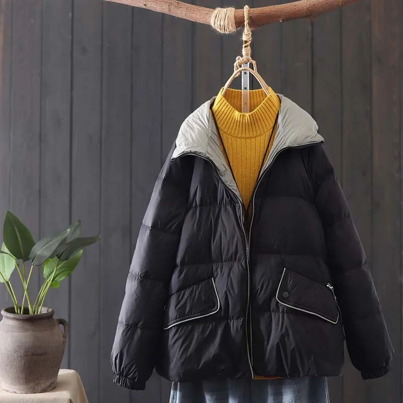 NEW Women White Duck Down Jacket Loose Casual Thick Winter Warm Outwear Stand Collar High Quality Zipper Coat New
NEW Women White Duck Down Jacket Loose Casual Thick Winter Warm Outwear Stand Collar High Quality Zipper Coat New