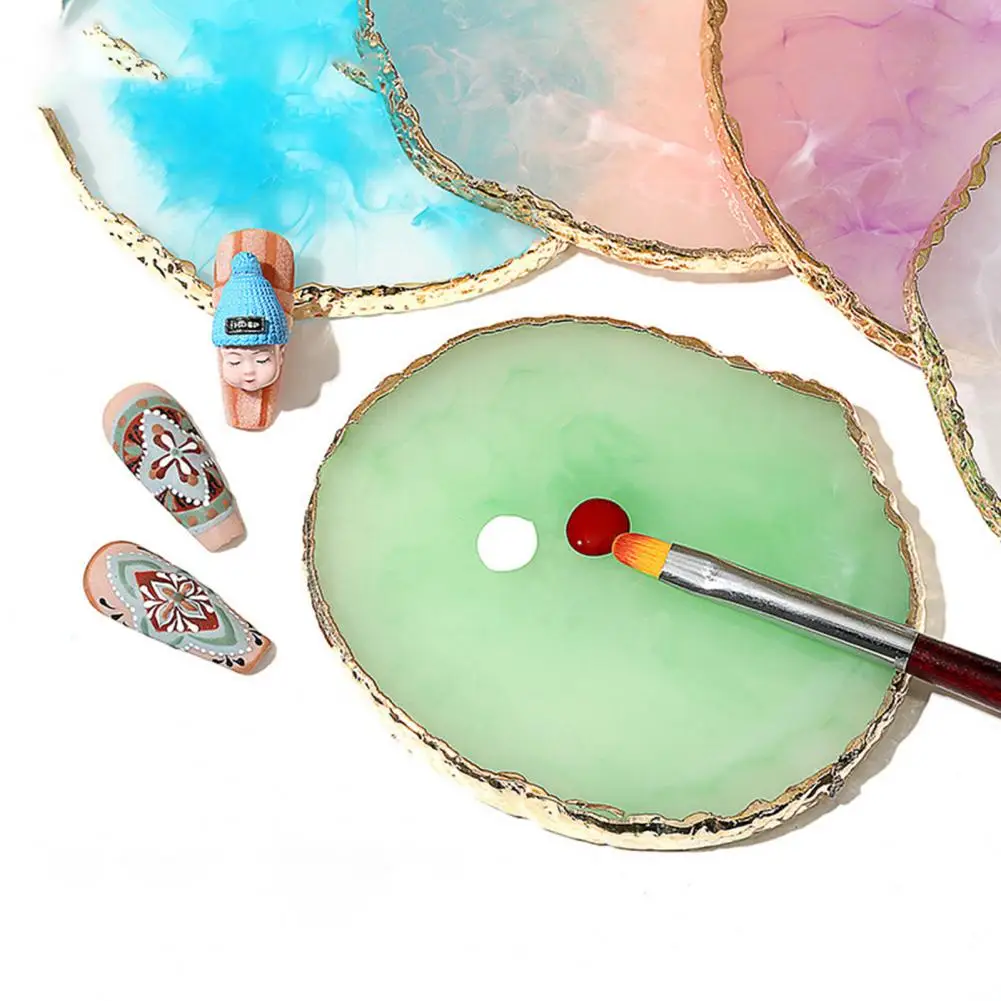 Nodic Style Jewelry Makeup Organizers Natural Agate Nail Art Palette DIY Vintage Gold Nail Art Palette Polish Painting Plate
Nodic Style Jewelry Makeup Organizers Natural Agate Nail Art Palette DIY Vintage Gold Nail Art Palette Polish Painting Plate