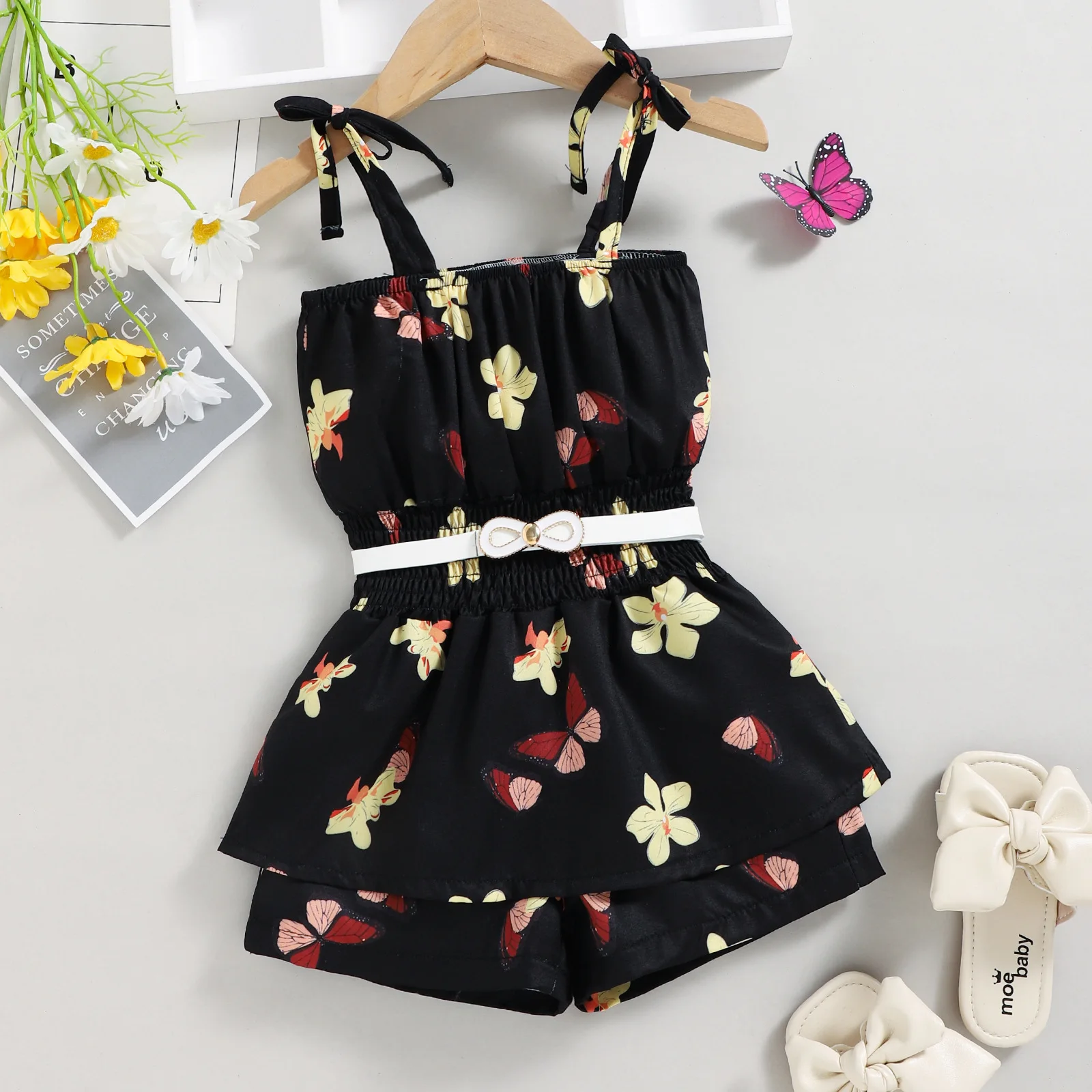 Summer Clothes For Girls Baby Casual Jumpsuit Infant Butterfly Print Suspender Romper with Belt Toddler Bodysuit Kids Outfits
Summer Clothes For Girls Baby Casual Jumpsuit Infant Butterfly Print Suspender Romper with Belt Toddler Bodysuit Kids Outfits