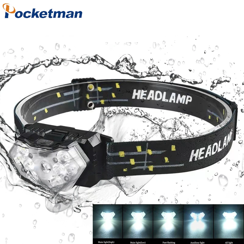 NEW Style COB+9*LED USB Rechargeable Headlamp 5 Lighting Modes Headlight Outdoor Hunting Camping Flashlight Torch
NEW Style COB+9*LED USB Rechargeable Headlamp 5 Lighting Modes Headlight Outdoor Hunting Camping Flashlight Torch