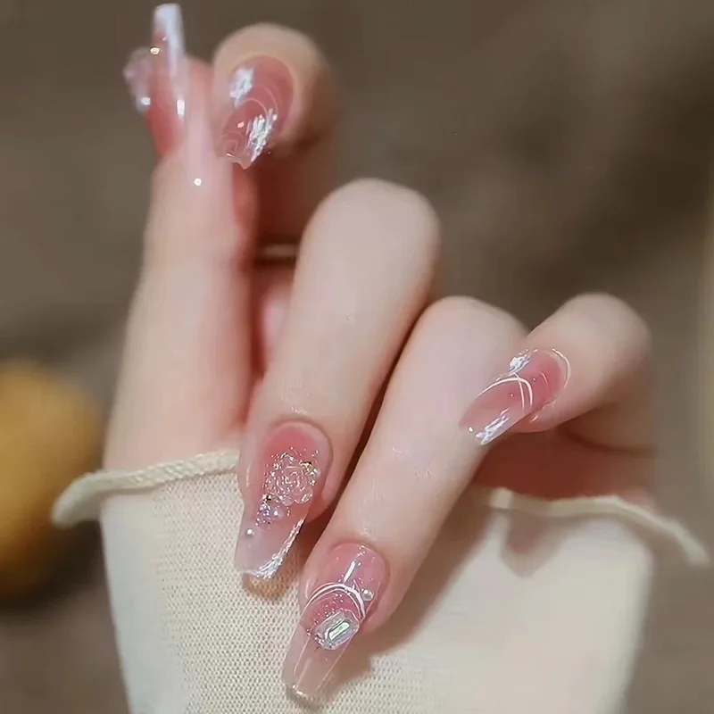 Fashion Beauty Tools 24PCS Ballet Fake Nail Iced Tea Short Ballet 3D Relief Camellia Pearl Aurora Square Crystal Wearable Nail
Fashion Beauty Tools 24PCS Ballet Fake Nail Iced Tea Short Ballet 3D Relief Camellia Pearl Aurora Square Crystal Wearable Nail
