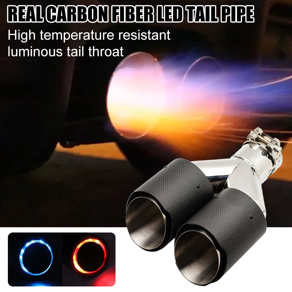 Lighted Exhaust Pipe Tip Universal Carbon Fiber Dual Exhaust Muffler Tip Stainelss Steel Exhaust Tailpipe Car Styling Decoration
Lighted Exhaust Pipe Tip Universal Carbon Fiber Dual Exhaust Muffler Tip Stainelss Steel Exhaust Tailpipe Car Styling Decoration