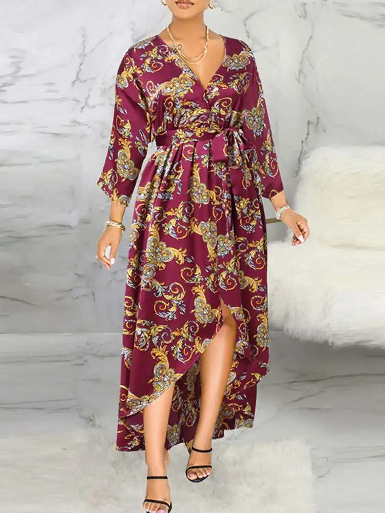 Elegant Asymmetrical Dress 2022 VONDA Women Vintage Printed V Neck Party Beach Sundress Casual 3/4 Sleeve Vestido Robe Belted
Elegant Asymmetrical Dress 2022 VONDA Women Vintage Printed V Neck Party Beach Sundress Casual 3/4 Sleeve Vestido Robe Belted