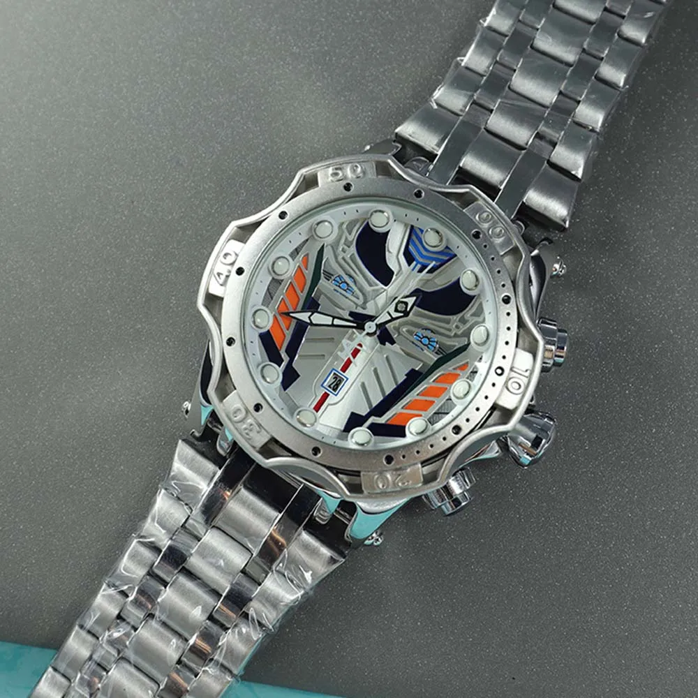 Новинка, непобедимый резервный робот, мужские часы вместе с большим циферблатом, невероятные наручные часы из нержавеющей стали, деловые оригинальные часы AAA
Новинка, непобедимый резервный робот, мужские часы вместе с большим циферблатом, невероятные наручные часы из нержавеющей стали, деловые оригинальные часы AAA