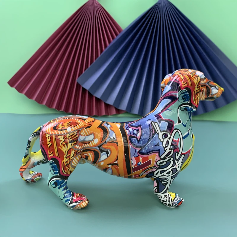 Modern Creative Painted Colorful Dachshund Dog Decoration Home Wine Cabinet Office Decoration Desktop Decoration Crafts
Modern Creative Painted Colorful Dachshund Dog Decoration Home Wine Cabinet Office Decoration Desktop Decoration Crafts