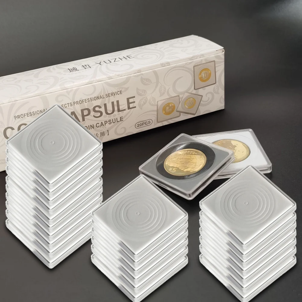 20pcs Transparent Coin Cases Holder Coin Collecting Box Case Coins Storage Capsules Protection Boxes Container Organizer
20pcs Transparent Coin Cases Holder Coin Collecting Box Case Coins Storage Capsules Protection Boxes Container Organizer