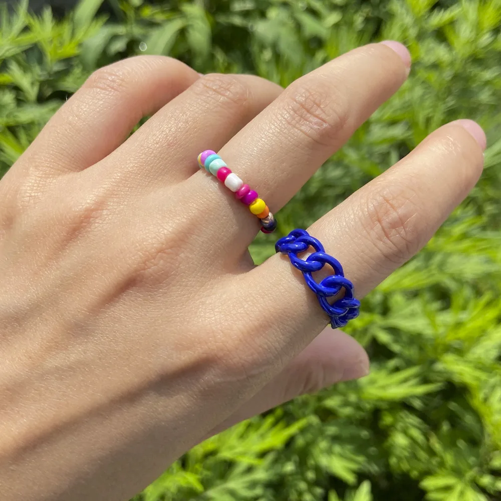Small Fresh 2 Pcs Multi-color Hand-woven Bead Ring Rice Beads Ring for Women Girl Boho Adjustable Opening Ring Jewelry Gifts
Small Fresh 2 Pcs Multi-color Hand-woven Bead Ring Rice Beads Ring for Women Girl Boho Adjustable Opening Ring Jewelry Gifts