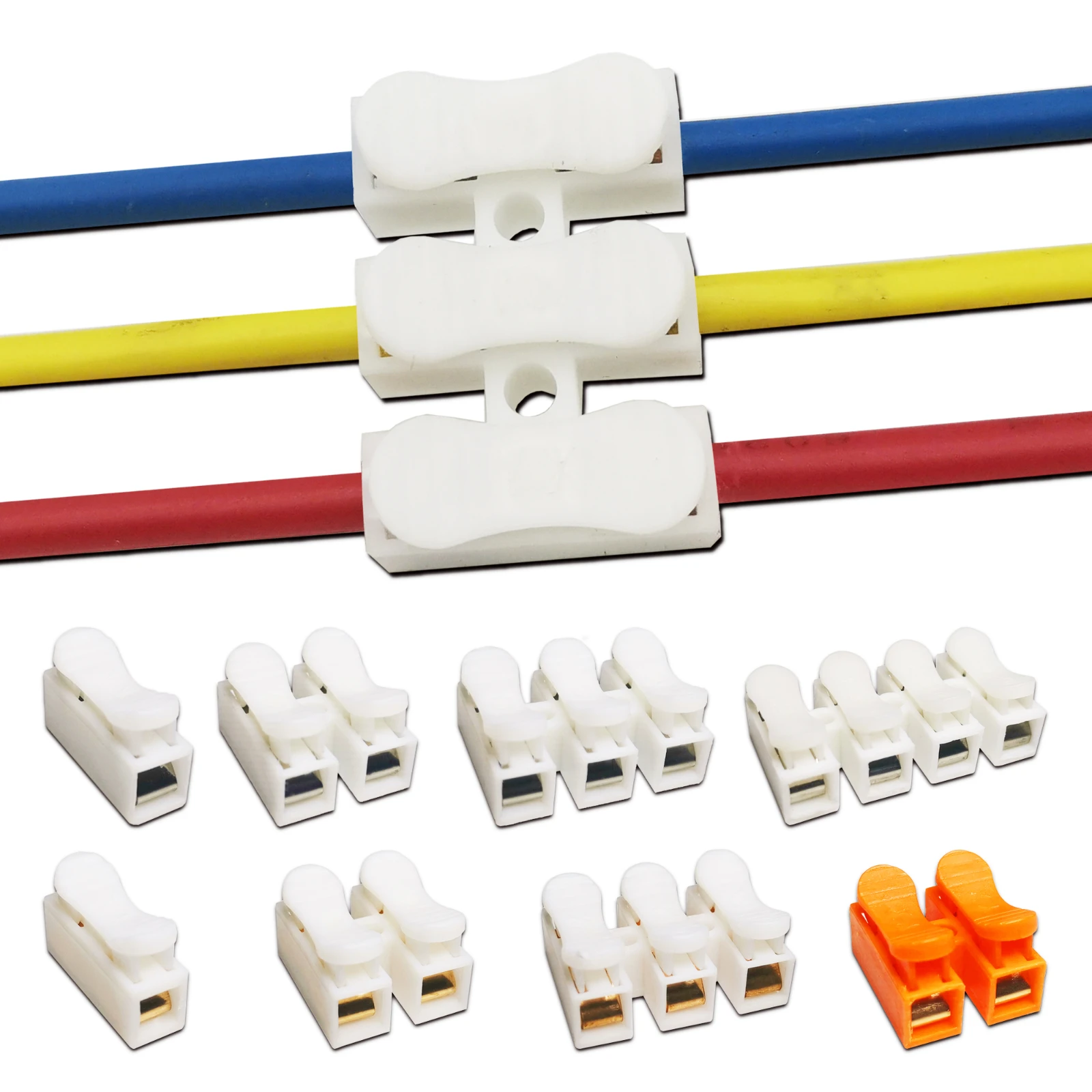 

CH1 CH2 CH3 CH4 Quick Splice Lock Wire Connectors 1/2/3/4Pins Copper Electrical Cable Terminals For Easy Safe Splicing Into Wire