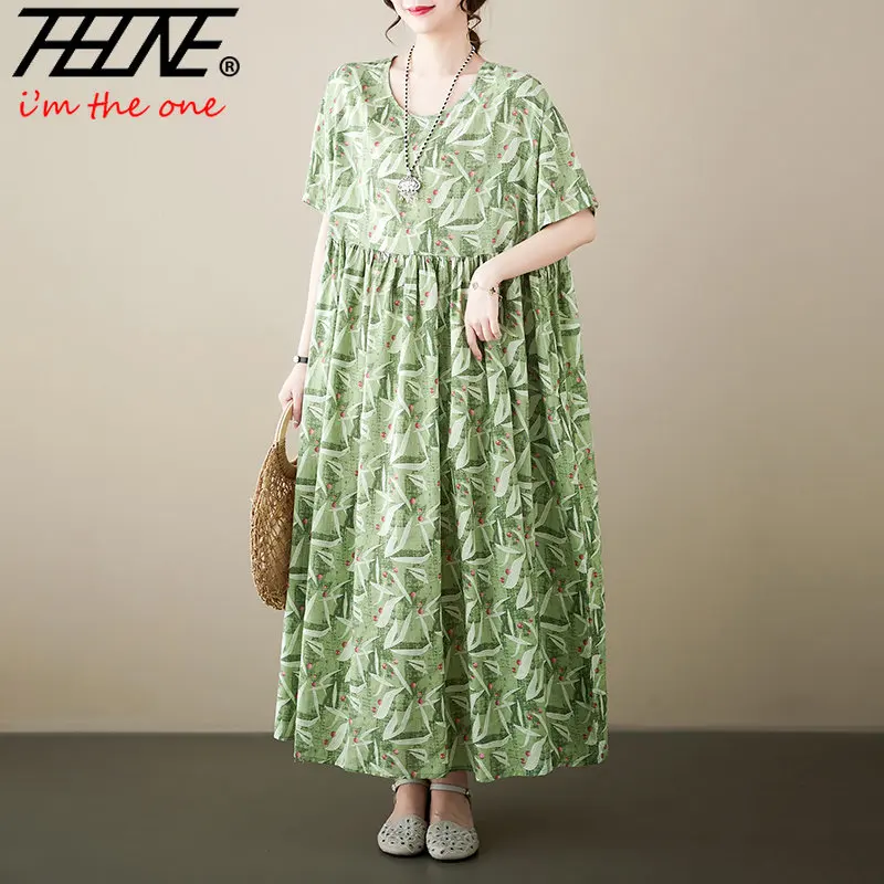 Summer New Robe Oversized Retro Women Cotton Floral Vintage Dress Korea Loose Long Ladies Womens Casual Print Dresses Vestidos
Summer New Robe Oversized Retro Women Cotton Floral Vintage Dress Korea Loose Long Ladies Womens Casual Print Dresses Vestidos