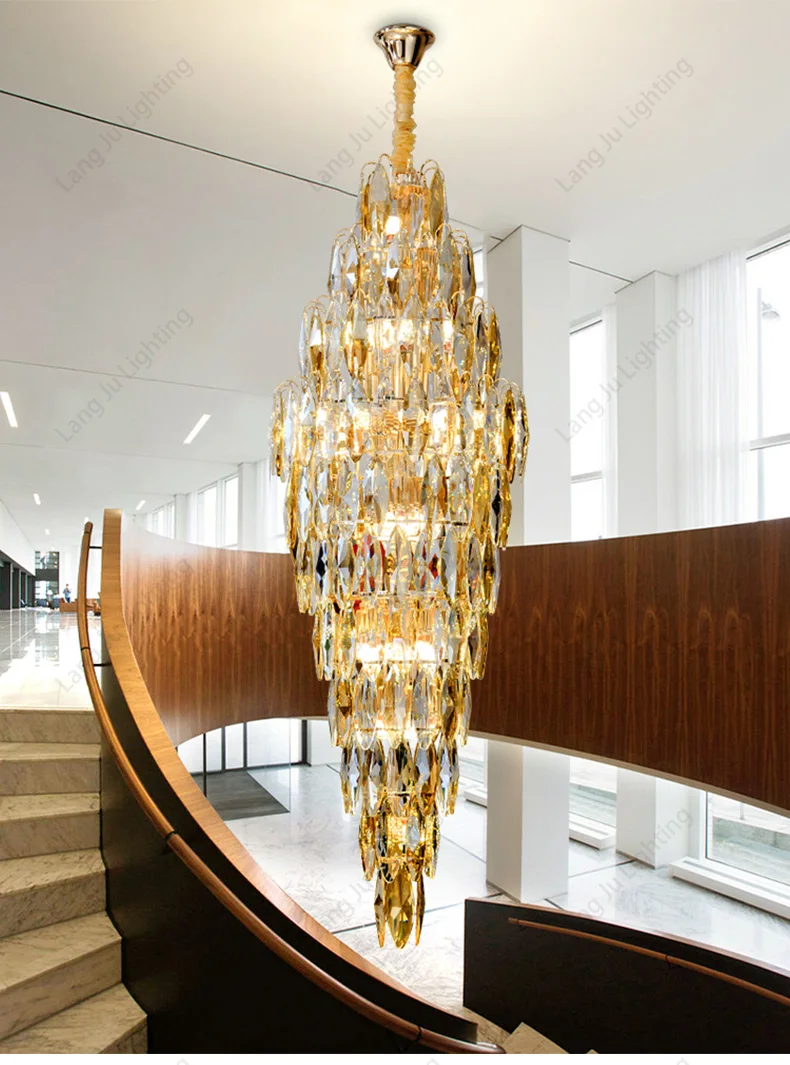 New Arrival Romantic Star Hotel Lobby Home Living Room Crystal Pendant Light Glass Luxury Modern LED Long Chandelier
New Arrival Romantic Star Hotel Lobby Home Living Room Crystal Pendant Light Glass Luxury Modern LED Long Chandelier