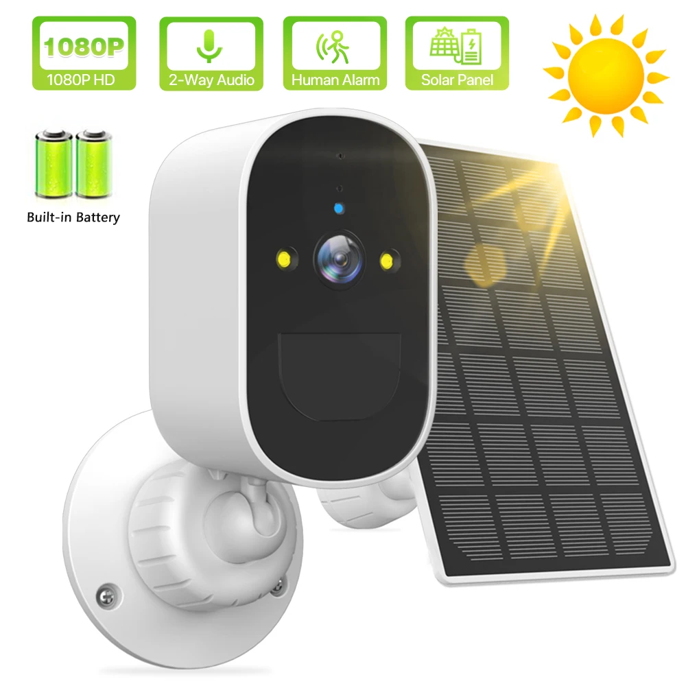 WIFI Camera 1080P HD Solar Outdoor Security Camera iCsee Wireless Built-in Battery Home Surveillance Bullet Camera Baby Monitor
WIFI Camera 1080P HD Solar Outdoor Security Camera iCsee Wireless Built-in Battery Home Surveillance Bullet Camera Baby Monitor
