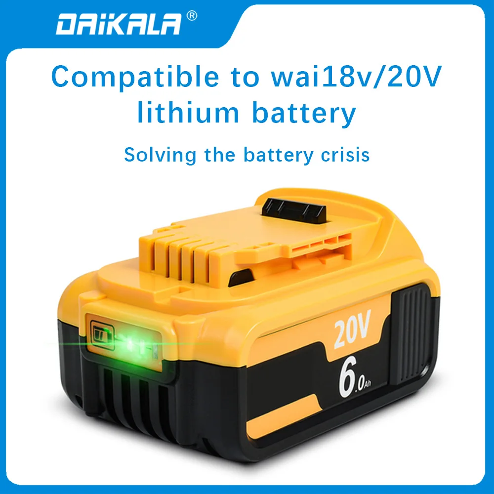 DAIKALA 1-3Pcs Power Tool Replacement 20V Max 6.0AH Lithium Battery For DeWalt DCB206 DCB207 DCB204 DCB203 DCB206-2 DCB205-2
DAIKALA 1-3Pcs Power Tool Replacement 20V Max 6.0AH Lithium Battery For DeWalt DCB206 DCB207 DCB204 DCB203 DCB206-2 DCB205-2