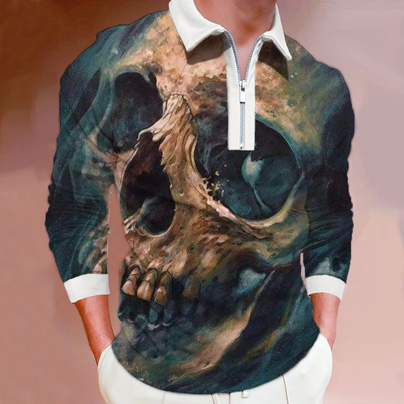Halloween Skeleton Fashion 3D Print Polo Zipper Long Sleeve Shirt for Men Button Down Fashion Shirt
Halloween Skeleton Fashion 3D Print Polo Zipper Long Sleeve Shirt for Men Button Down Fashion Shirt
