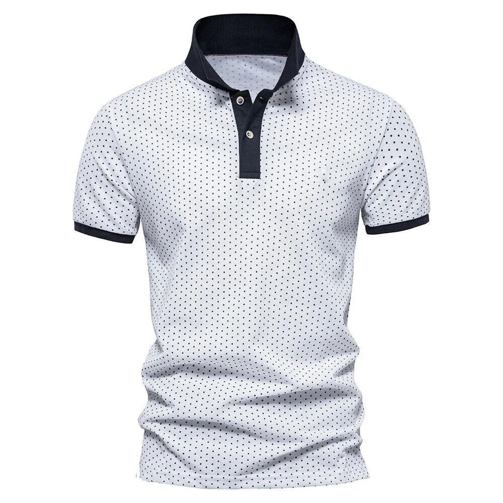 Men V Neck Cotton Blend Polka Short Sleeve Shirts New Summer Contrast Colours Turn-down Collar Slim Fit Blouse Tops Men Clothing
Men V Neck Cotton Blend Polka Short Sleeve Shirts New Summer Contrast Colours Turn-down Collar Slim Fit Blouse Tops Men Clothing