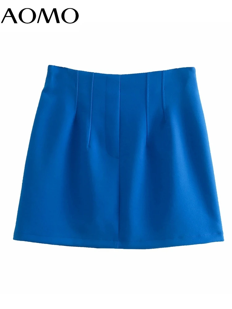 AOMO 2022 Women Blue High Waist Skirts Faldas Mujer Zipper French Style Female Mini Skirt JE69A
AOMO 2022 Women Blue High Waist Skirts Faldas Mujer Zipper French Style Female Mini Skirt JE69A