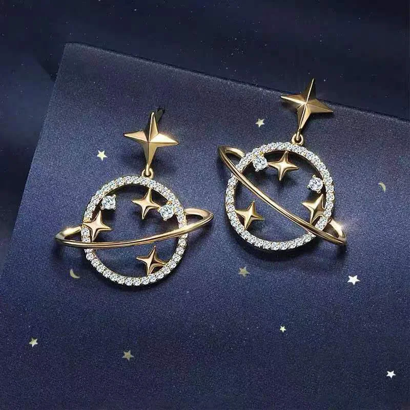Crystal Planet Star Drop Earrings New Elegant Women Dangle Earring Rhinestone Temperament Shiny Ear Rings Stud Earings Jewelry
Crystal Planet Star Drop Earrings New Elegant Women Dangle Earring Rhinestone Temperament Shiny Ear Rings Stud Earings Jewelry