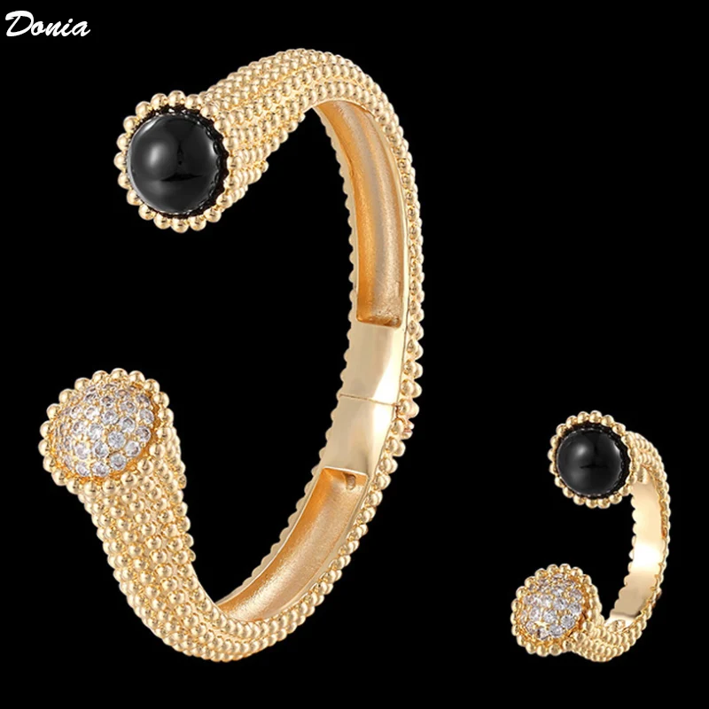 Donia Jewelry gold Simple square Beaded open-ended bangle and ring jewelry set fashion copper bangle everyone new year gifts
Donia Jewelry gold Simple square Beaded open-ended bangle and ring jewelry set fashion copper bangle everyone new year gifts