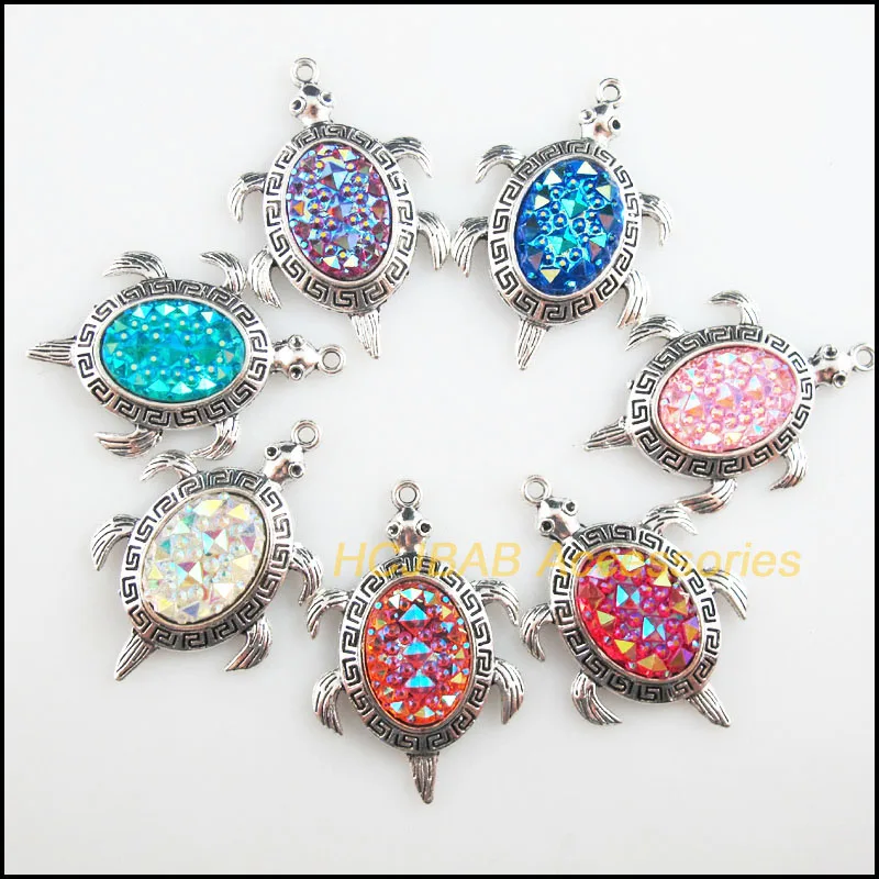 7Pcs Tibetan Silver Plated Retro Tortoise Mixed Oval Resin Charms Pendants 27.5x41.5mm
7Pcs Tibetan Silver Plated Retro Tortoise Mixed Oval Resin Charms Pendants 27.5x41.5mm