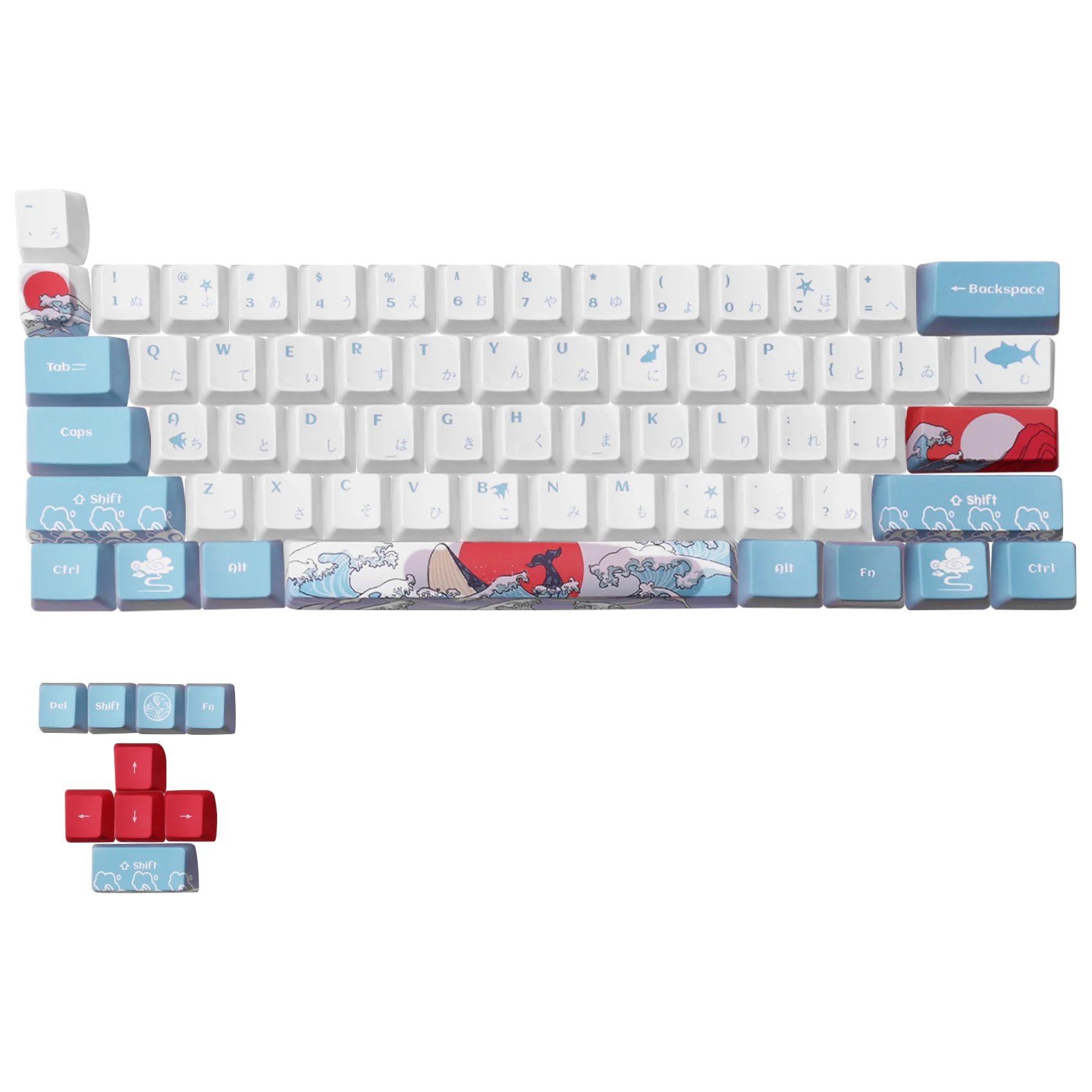 60% PBT Keycaps Set Profile for MX Switches Mechanical Gaming Keyboard GK61 64 (Coral Sea Japanese)
60% PBT Keycaps Set Profile for MX Switches Mechanical Gaming Keyboard GK61 64 (Coral Sea Japanese)