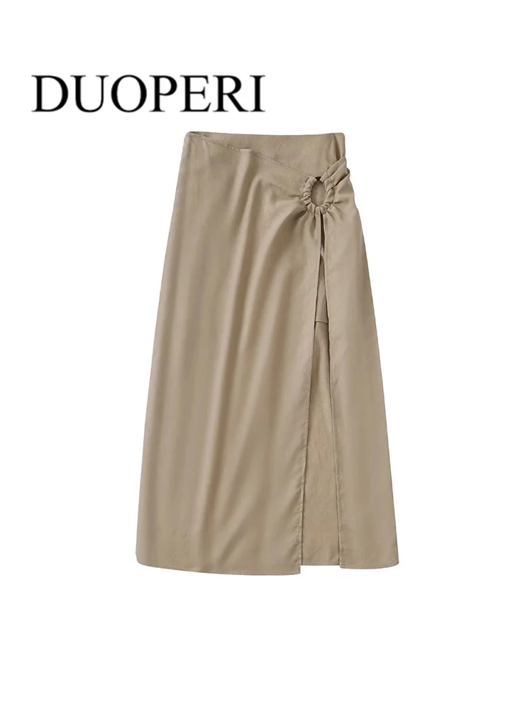 

Юбка DUOPERI Женская Асимметричная, модная плиссированная юбка с завышенной талией в винтажном стиле, шикарный наряд