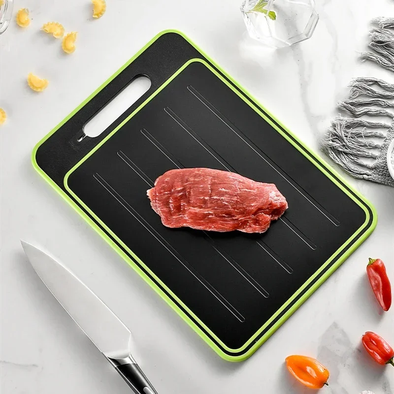 Multifunctional Double Sided Cutting Board Quick Defrost Cutt Board Nonslip Aluminum Kitchen Cutting Board with Knife Sharpener
Multifunctional Double Sided Cutting Board Quick Defrost Cutt Board Nonslip Aluminum Kitchen Cutting Board with Knife Sharpener