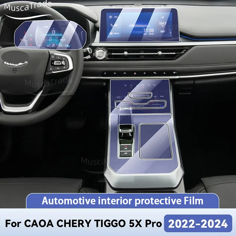 Для CAOA CHERY TIGGO 5X PRO 2022-2024 ТПУ Защитная пленка для салона автомобиля стикер
