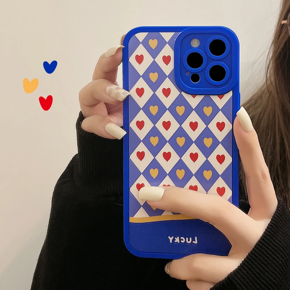 Cute Blue Heart Plaid Back Cover For iPhone 12 13 Pro Max 11 XR Xs Max 8 7 Plus 12 Mini Soft TPU Lens Protection Phone Case
Cute Blue Heart Plaid Back Cover For iPhone 12 13 Pro Max 11 XR Xs Max 8 7 Plus 12 Mini Soft TPU Lens Protection Phone Case