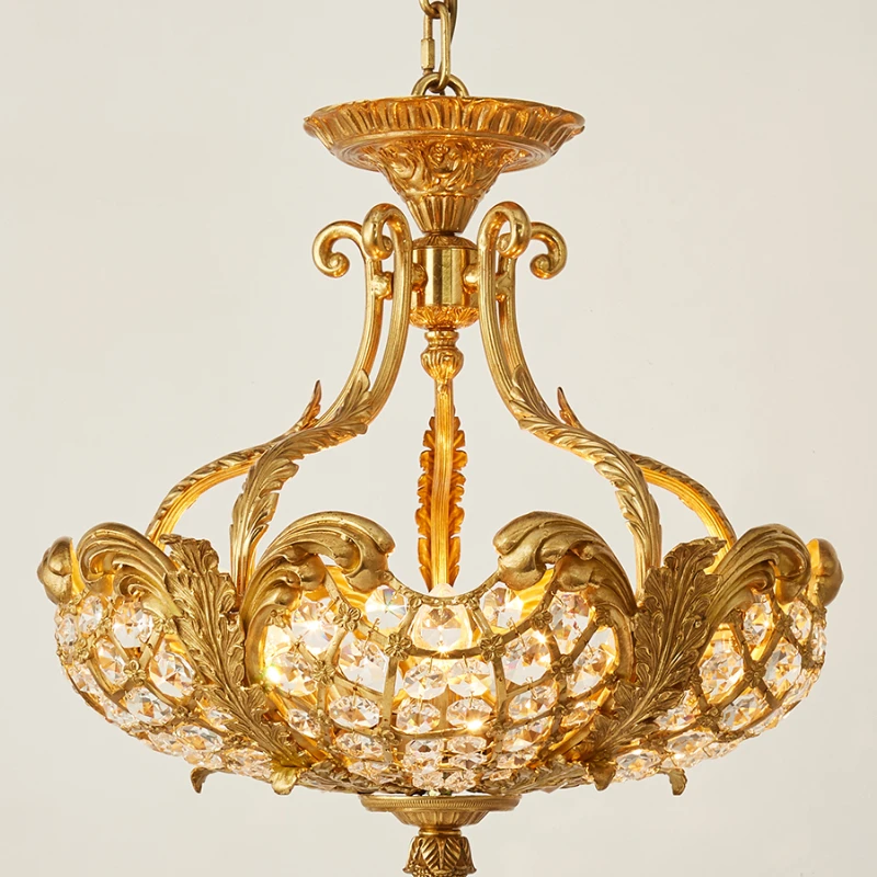 French Lamps European Style Villa Retro Atmosphere Dining-Room Lamp Bedroom Study Hall Entrance Lamp Crystal Copper Chandelier
French Lamps European Style Villa Retro Atmosphere Dining-Room Lamp Bedroom Study Hall Entrance Lamp Crystal Copper Chandelier