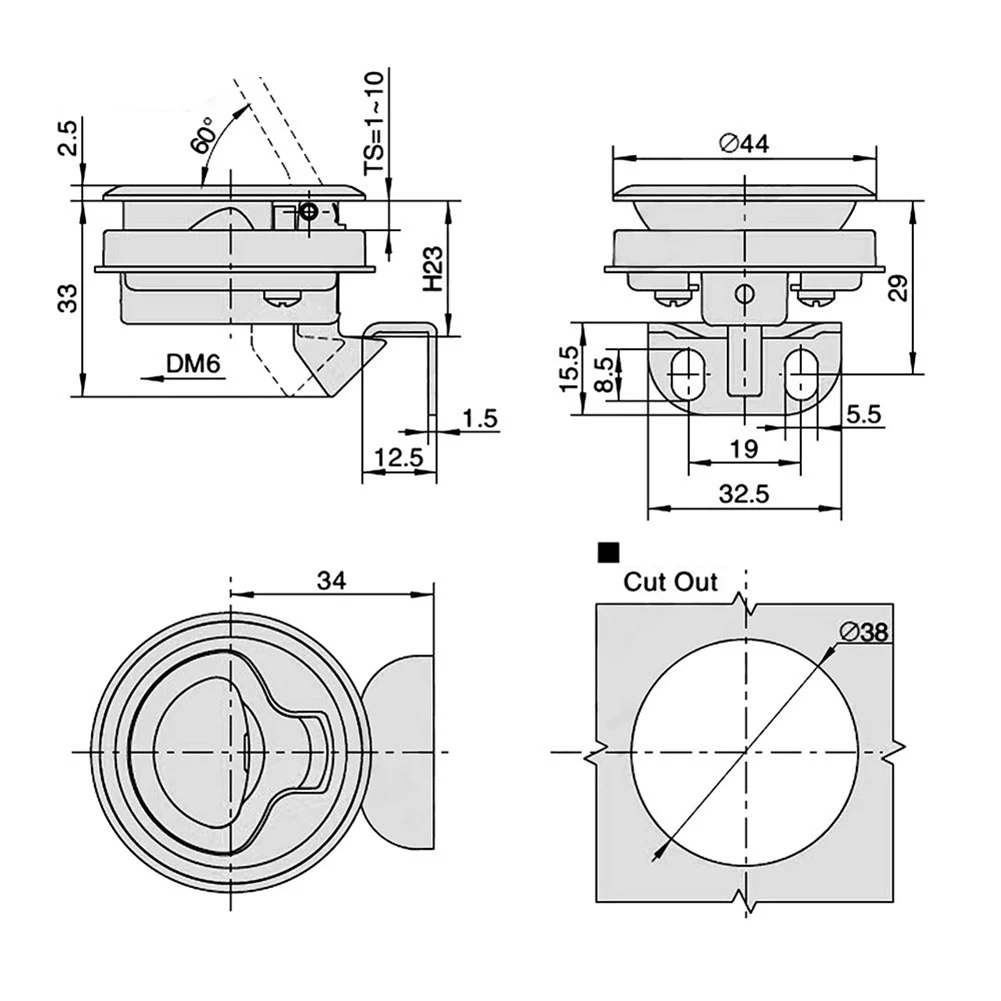 Marine Hatch Locking Locker Stainless Steel Latch Latch 1.5 Inch 2Pcs 316 Stainless Steel 38mm Mounting Hole Diameter
Marine Hatch Locking Locker Stainless Steel Latch Latch 1.5 Inch 2Pcs 316 Stainless Steel 38mm Mounting Hole Diameter